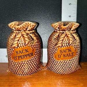 Brown Sack O' Salt and Pepper Shakers